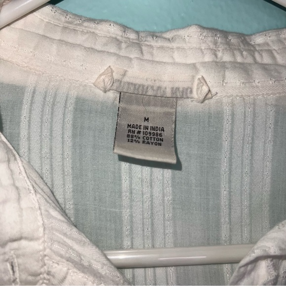 American Rag Off White Long Sleeve Light Weight Boho Button Down Women’s Medium - Picture 3 of 4